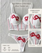 Embroidered Strappy Sexy Lingerie Set