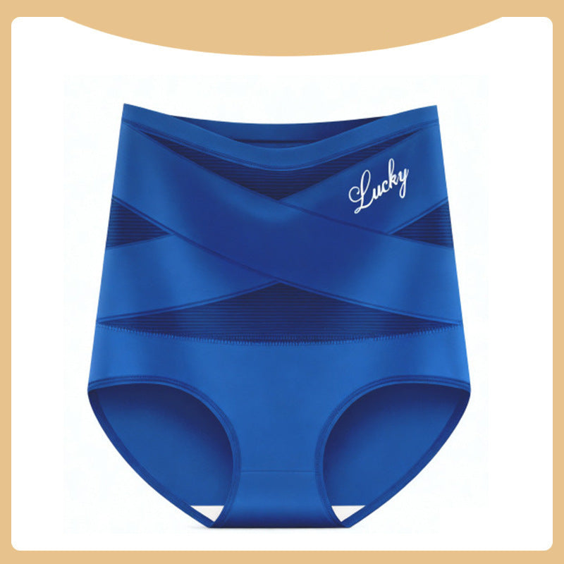 High Waist Tummy Control Breathable Mesh Cross Seamless Hip Lifting Briefs