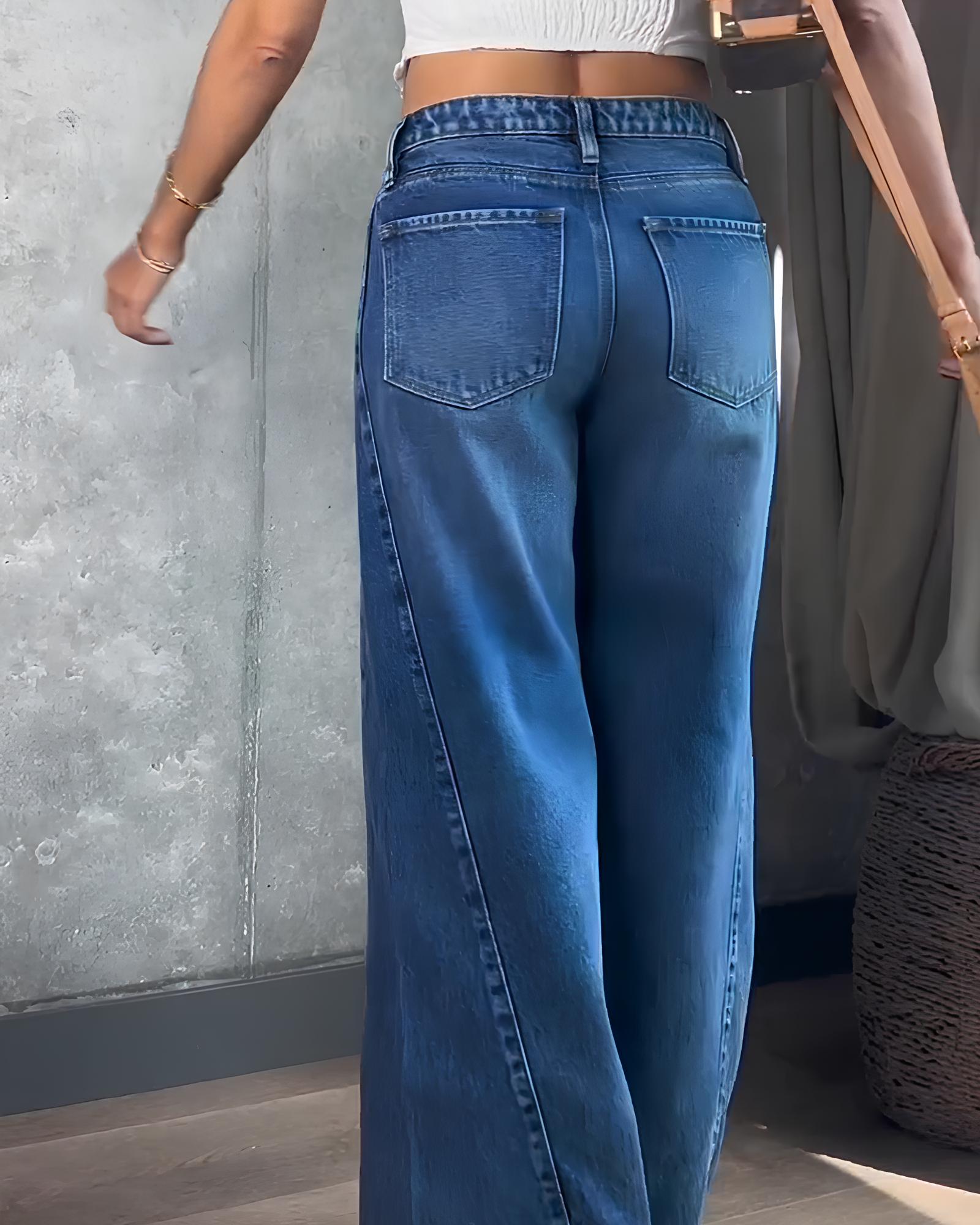 Women's High-waisted Tummy-control Washed Denim Jeans