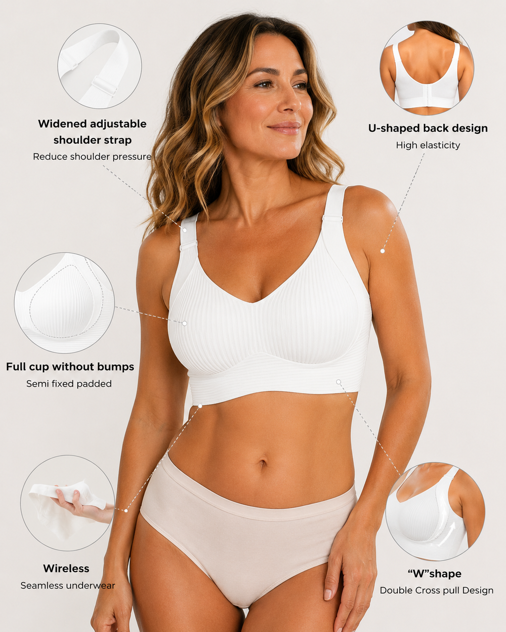 Seamless Comfort Adjustable Wireless Bra