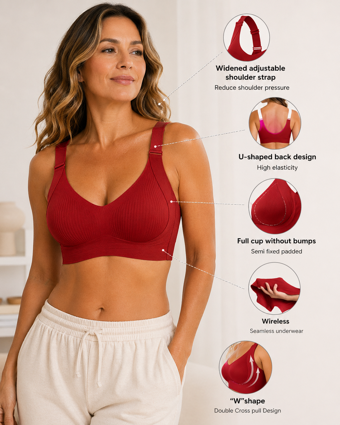 Seamless Comfort Adjustable Wireless Bra