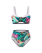 Stylish High Waist Floral Bikini Set