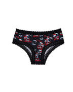 Rose Print Lace Trim High-Stretch Comfort Mid-Rise Women's Panties