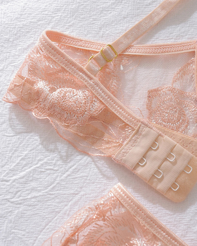 Luxury Floral Embroidered Shapewear Lingerie Set