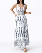 Summer Bohemian Printed Tie-Front Two-Piece Dress Set