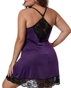 Plus Size Lace Patchwork Color Block Cami Nightgowns