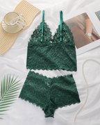 Sexy Floral Lace Push-Up Camisole Lingerie Set