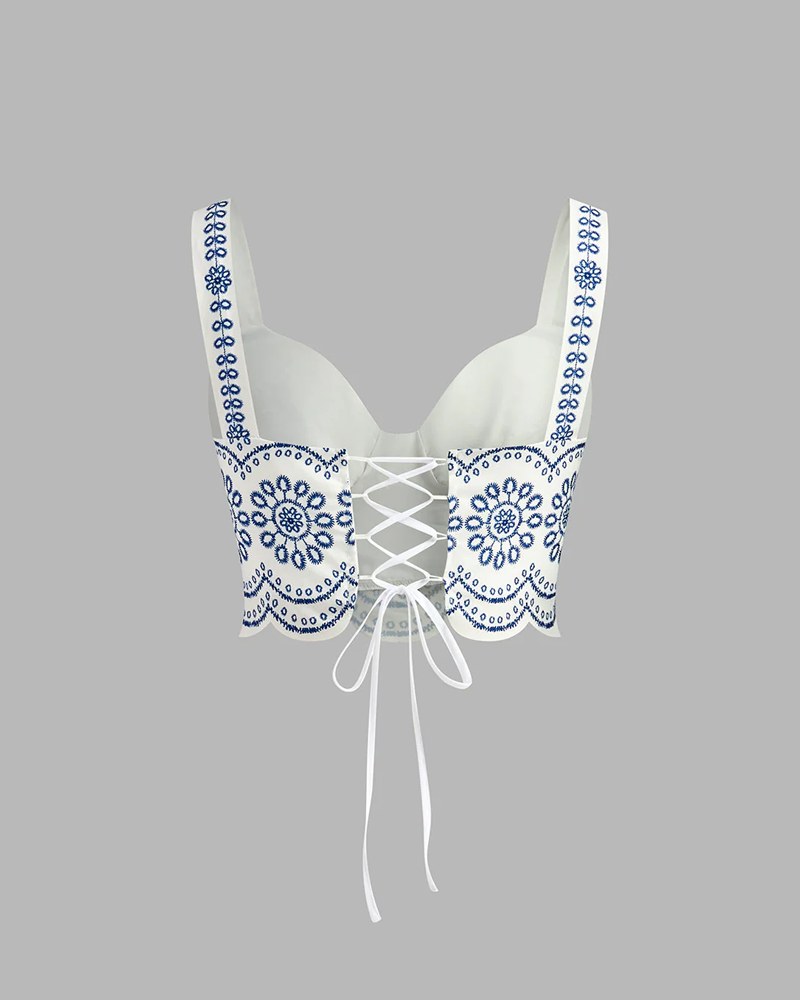 Summer Bohemian Printed Tie-Front Two-Piece Dress Set