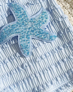 Halter Neck Starfish Sequin Embroidered Two-Piece Bikini Set