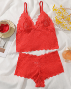 Sexy Floral Lace Push-Up Camisole Lingerie Set