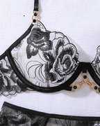 Luxury Floral Embroidered Shapewear Lingerie Set