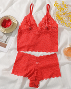Sexy Floral Lace Push-Up Camisole Lingerie Set