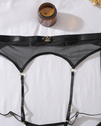 Sexy Sheer Mesh Sculpting Bodysuit Set with Matching Stockings