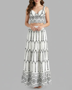 Summer Bohemian Printed Tie-Front Two-Piece Dress Set
