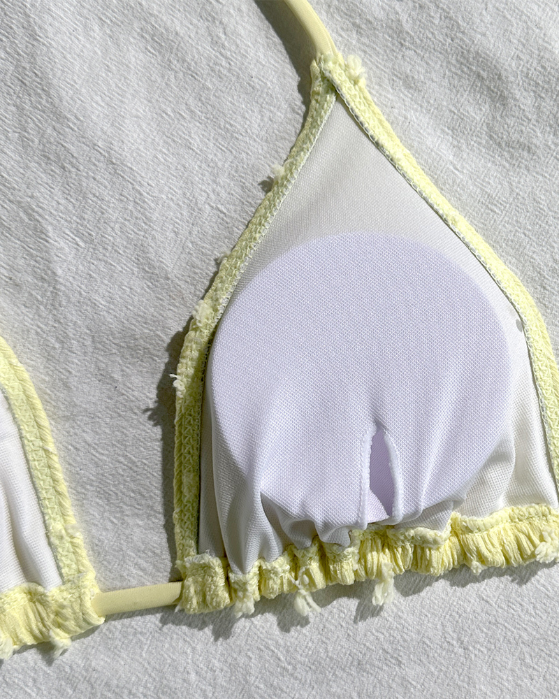 Minimalist Solid Halter Bikini Set with Shorts
