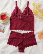Sexy Floral Lace Push-Up Camisole Lingerie Set
