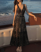 Black One-Shoulder Tummy Control Laser-Cut Floral Swimsuit Set