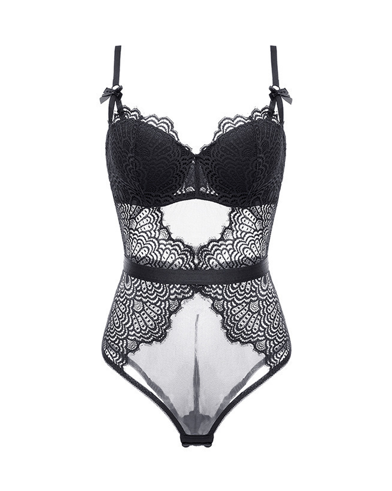 Sexy Lace Sheer Shaping Bodysuit