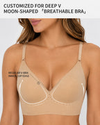 Women's Deep V Seamless Invisible Adjustable Strap Bra