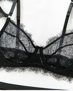 Sexy Eyelash Lace Cutout Lingerie Set