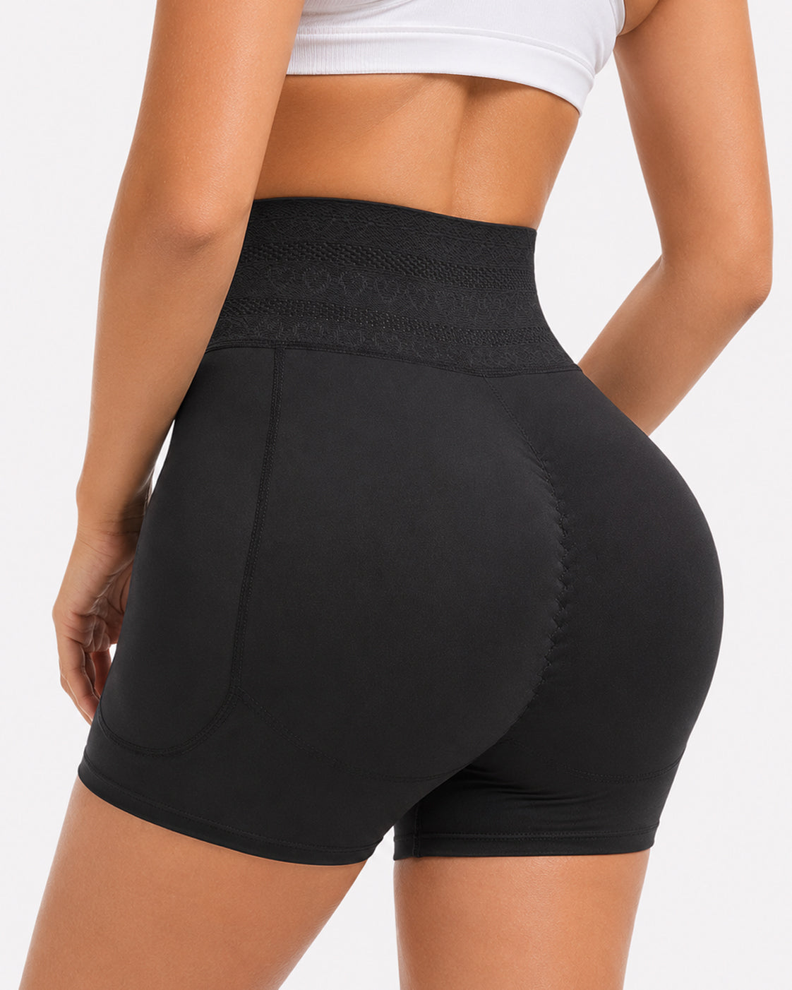 High Waist Tummy Control Hook-eye Hip-enhancing Shaping Shorts