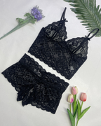 Sexy Cut-Out Bust Lace Strappy Lingerie Set