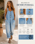 Vintage Loose Fit Casual Denim Jumpsuit