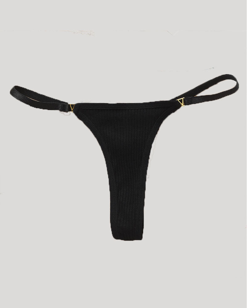 Cotton Threaded T-Pants Women's Low Waist Hip Lifting Fitness High Fork Fashionable Thong