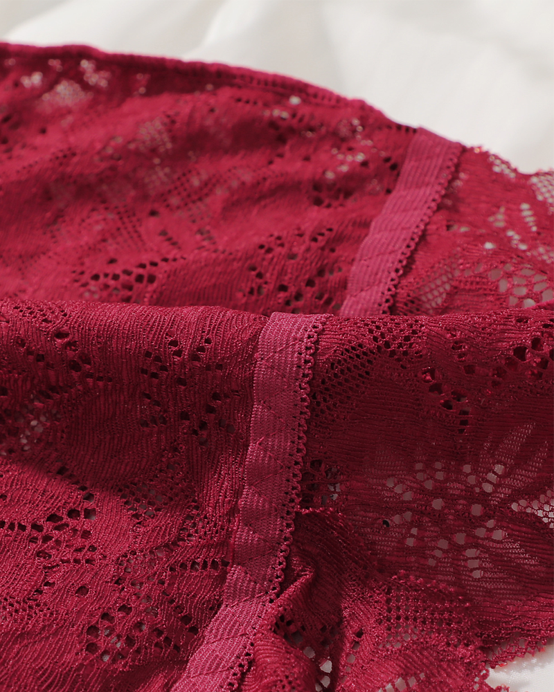 Sexy Floral Lace Push-Up Camisole Lingerie Set