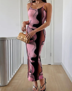 Sexy Printed Sleeveless Bodycon Long Dress
