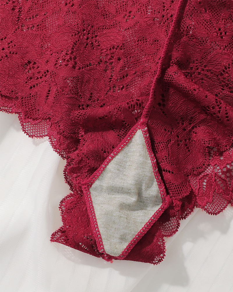 Sexy Floral Lace Push-Up Camisole Lingerie Set