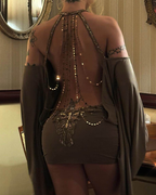 Sexy Halter Off-Shoulder Backless Bodycon Batwing Sleeve Dress