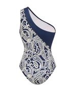 Sexy Blue Paisley Print Swimsuit Set