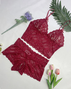 Sexy Cut-Out Bust Lace Strappy Lingerie Set