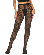Two Pack High Waist Ultra Thin Leopard Print Sheer Tights Pantyhose