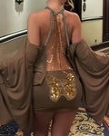Sexy Halter Off-Shoulder Backless Bodycon Batwing Sleeve Dress