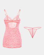 Sexy Leopard Print Sheer Mesh Nightgowns with Matching Thong