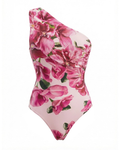 Elegant Pink Floral Printed Swimsuit Set