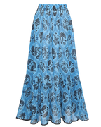 Blue Printed Waist Cut Out Swimsuit Set