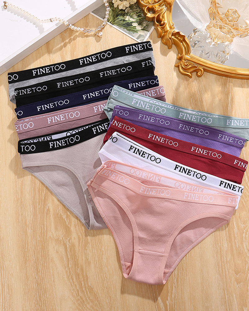 Mid-rise Ribbed Cotton Breathable Briefs
