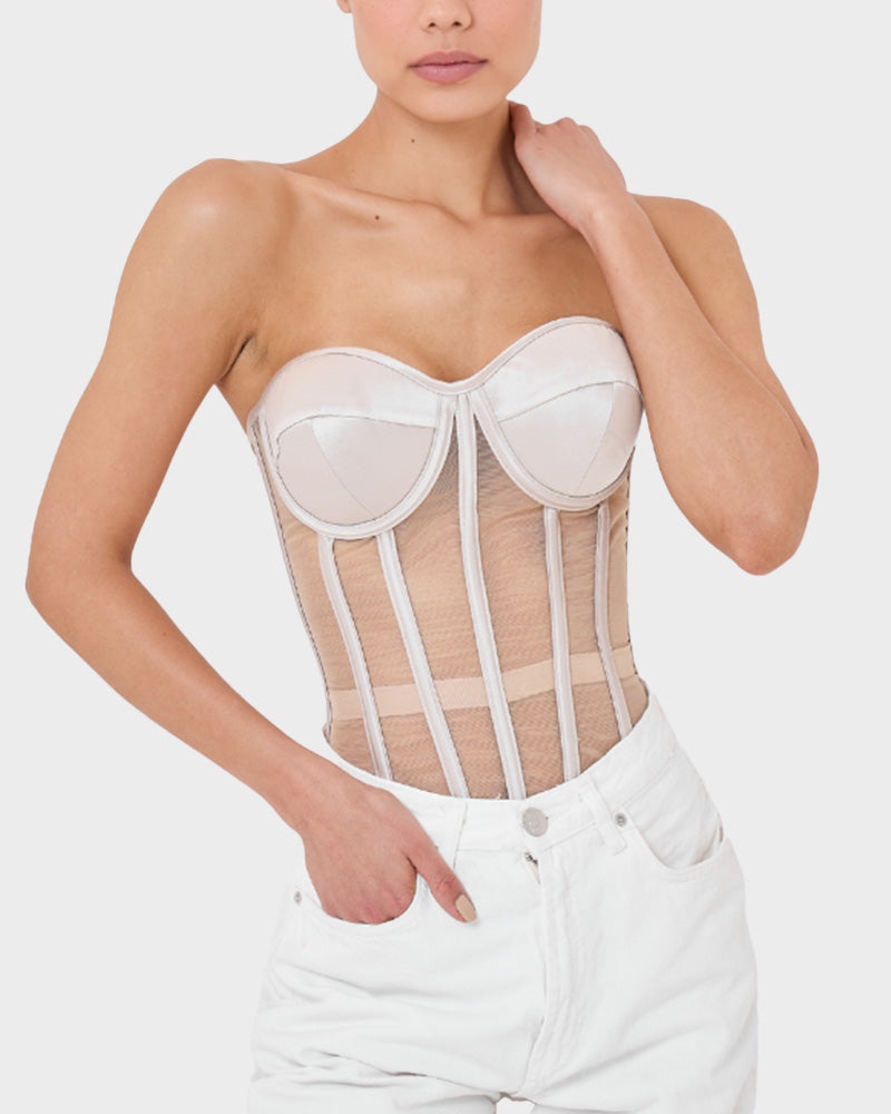 Sleek Mesh Supportive Push-Up Corset