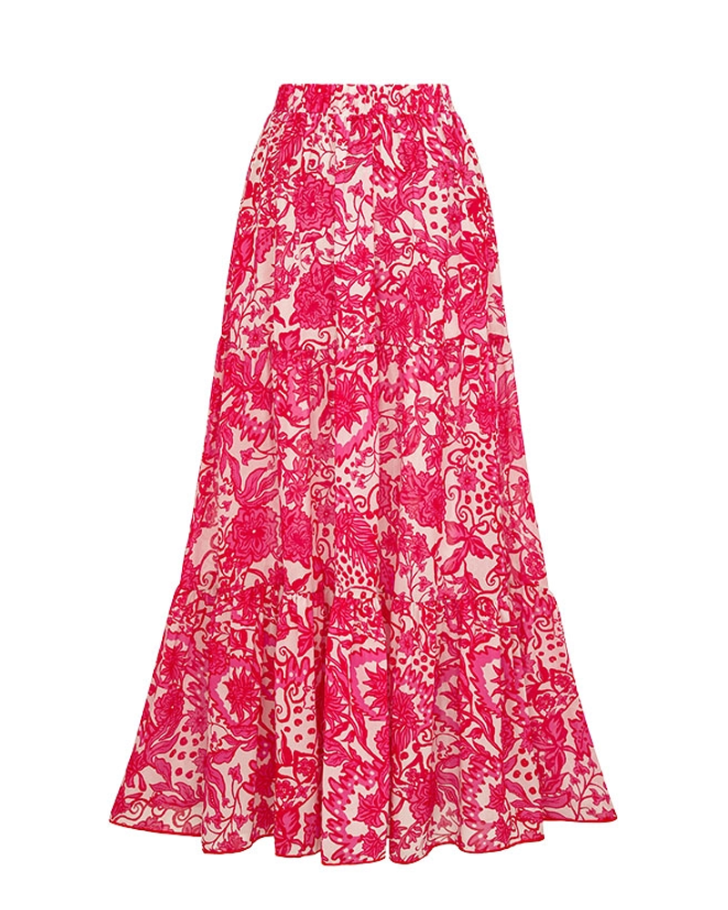 V Neck Ruffle Printed Swimsuit Set