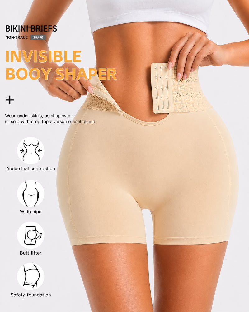 High Waist Tummy Control Hook-eye Hip-enhancing Shaping Shorts