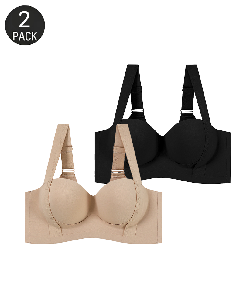Wireless Seamless Push-Up Bra with Side Support