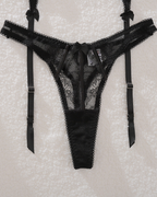 Sheer Eyelash Lace Trim Boned Sexy Lingerie Set