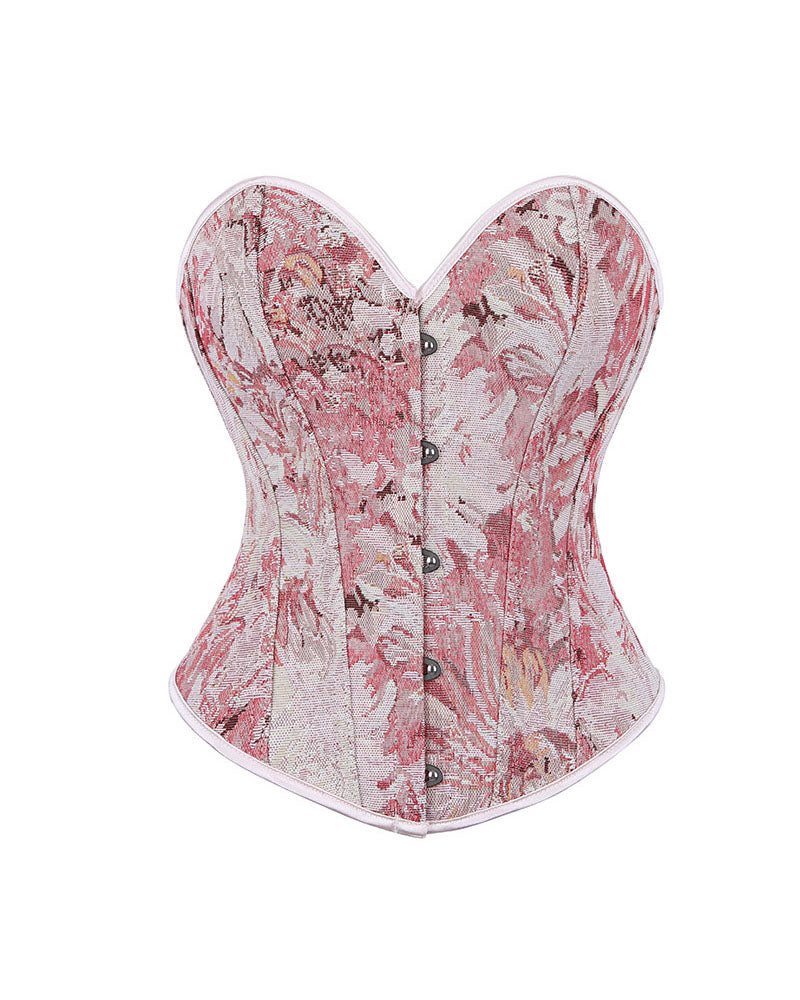 Monet Oil Painting Vintage Fishbone Corset Tight Gather Court Shaping Top