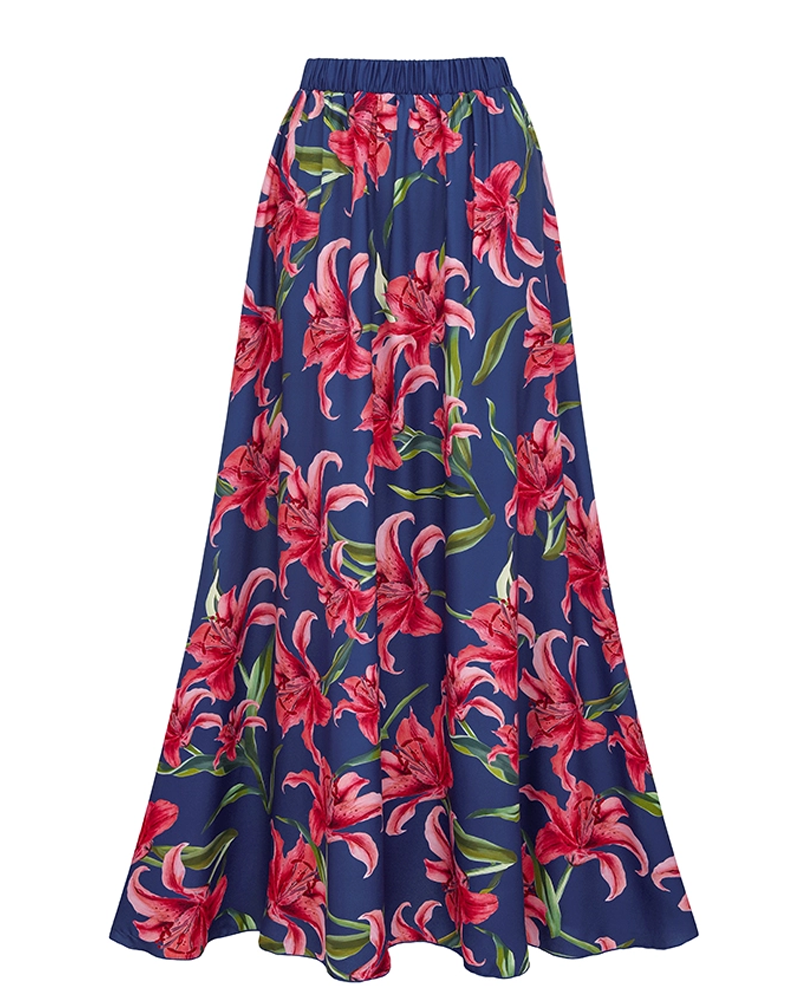 Iris Print Various Ways To Wear Swimsuit Set