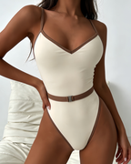 Women’s Sexy Minimalist Colorblock One-Piece Swimsuit