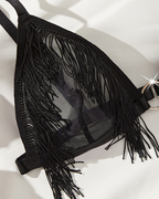 Women’s Sexy Tassel Mesh Sheer Hollow-Out Lingerie Set
