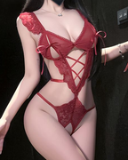 Sexy Lace Seductive Cut-Out Strappy Bodysuit
